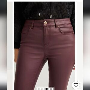 Express Super High Waisted Waxed Coated Women’s 18 Brown Skinny Stretch Pants